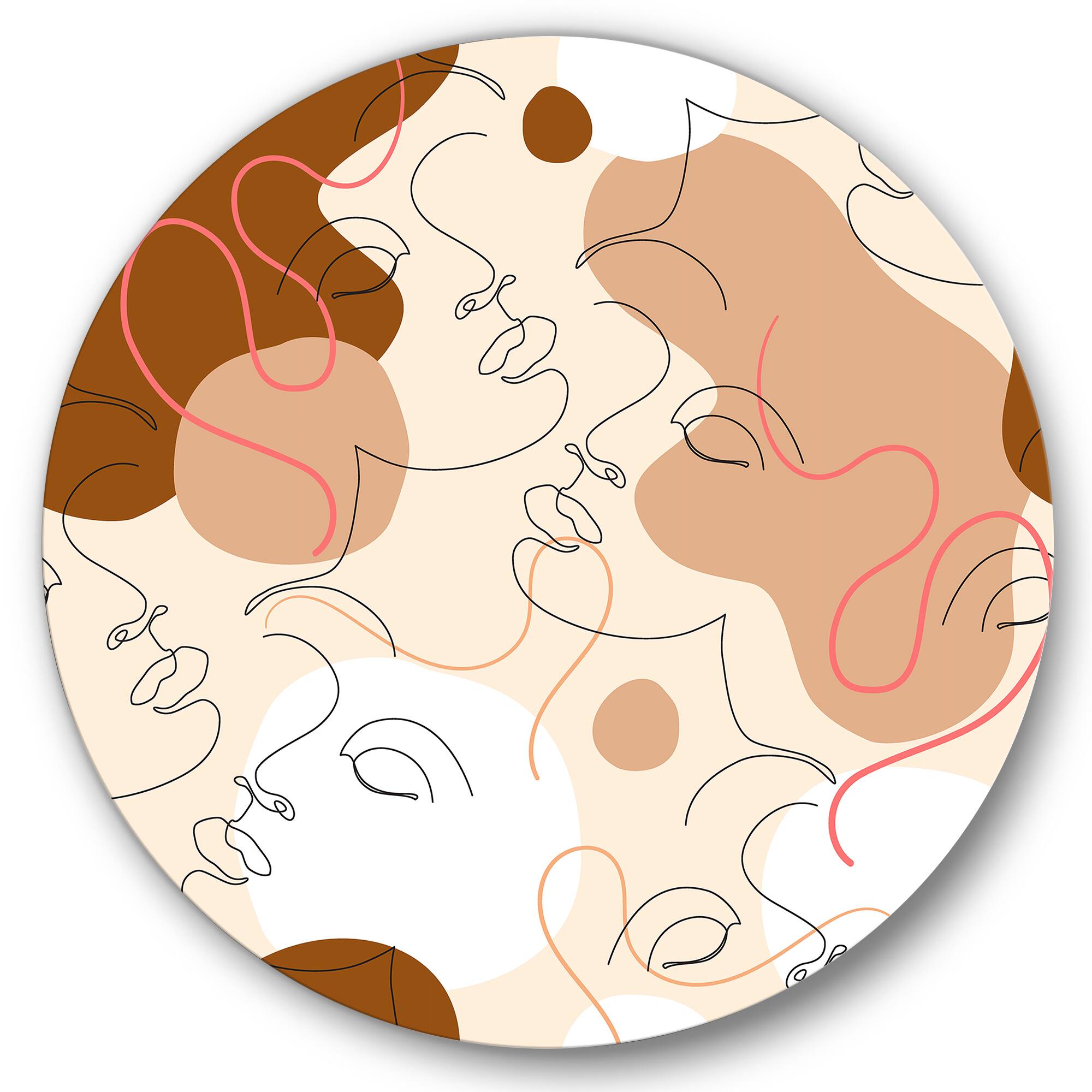 Designart - One Line Drawing Of Beautiful Woman